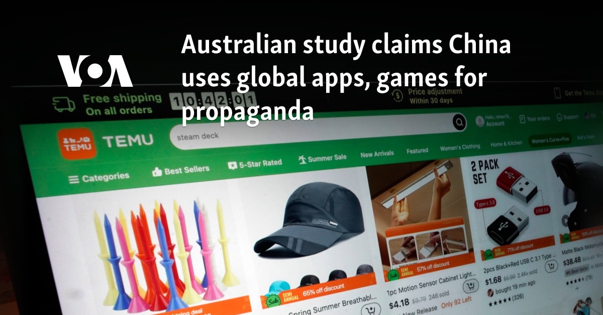 澳大利亚研究称中国利用全球应用程序和游戏进行宣传